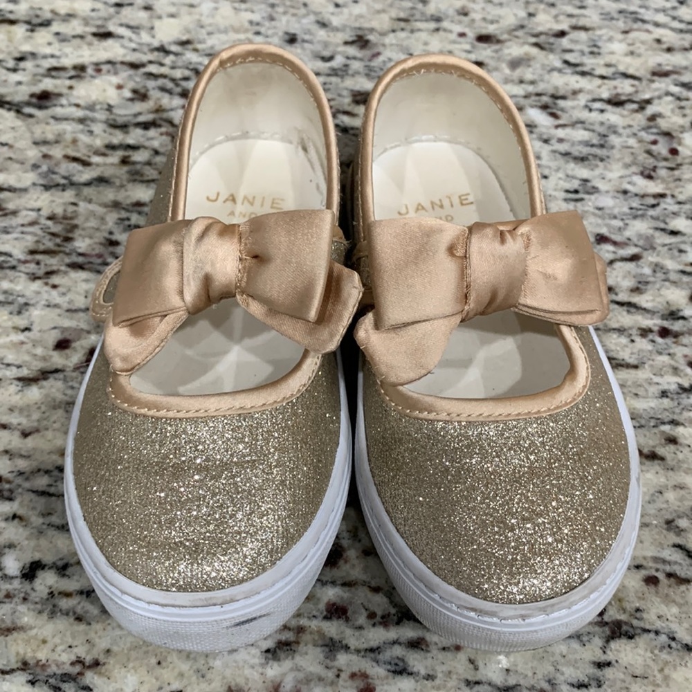 Gold glitter sneakers